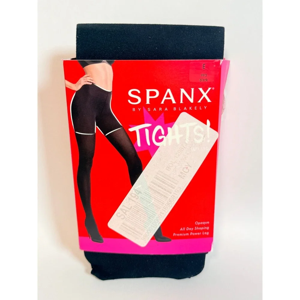 Spanx Women Very Black Luxe Leg Opaque Shaping Tights Professional Plus Size E